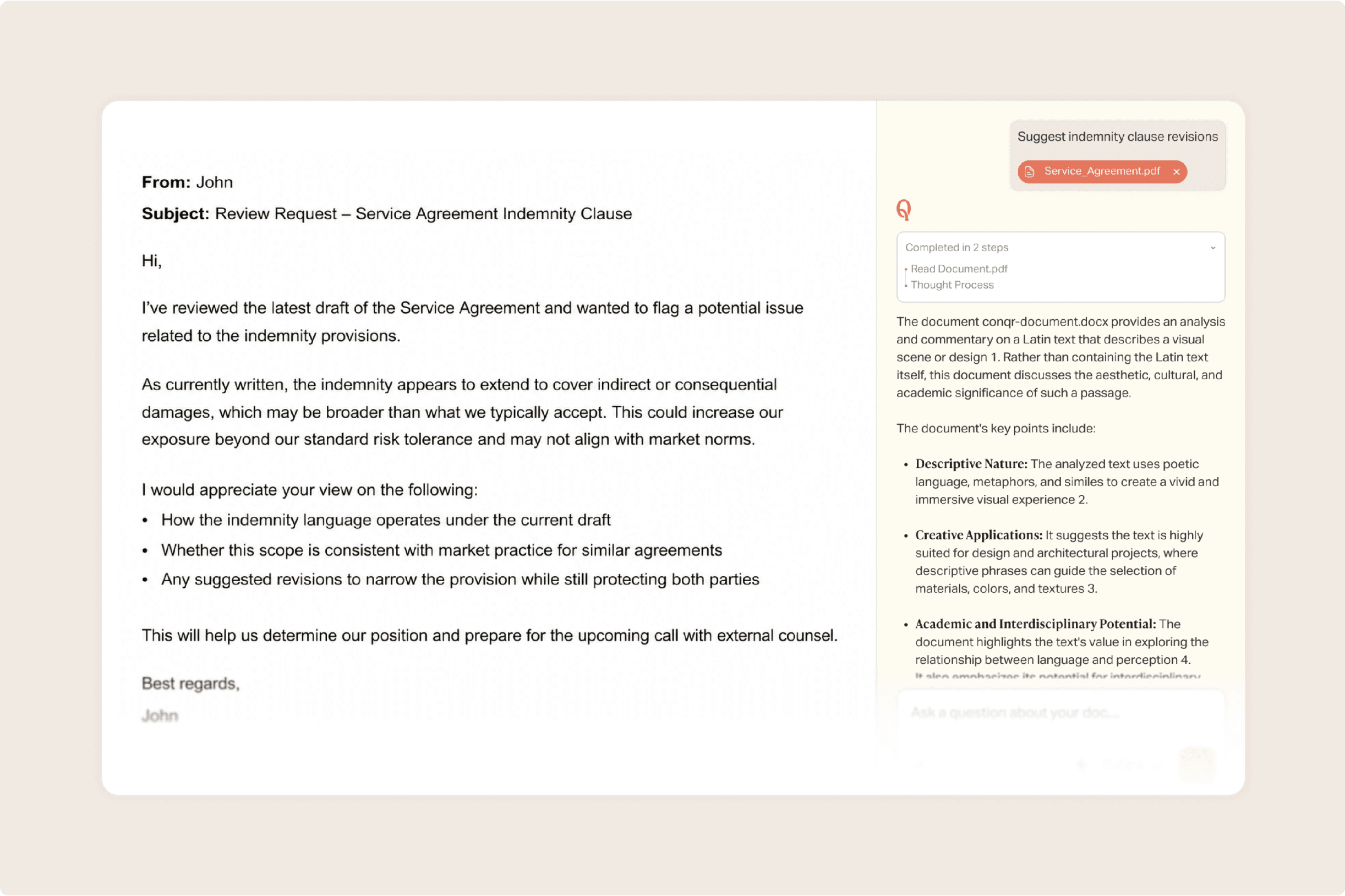 Replies Written from Context Mockup