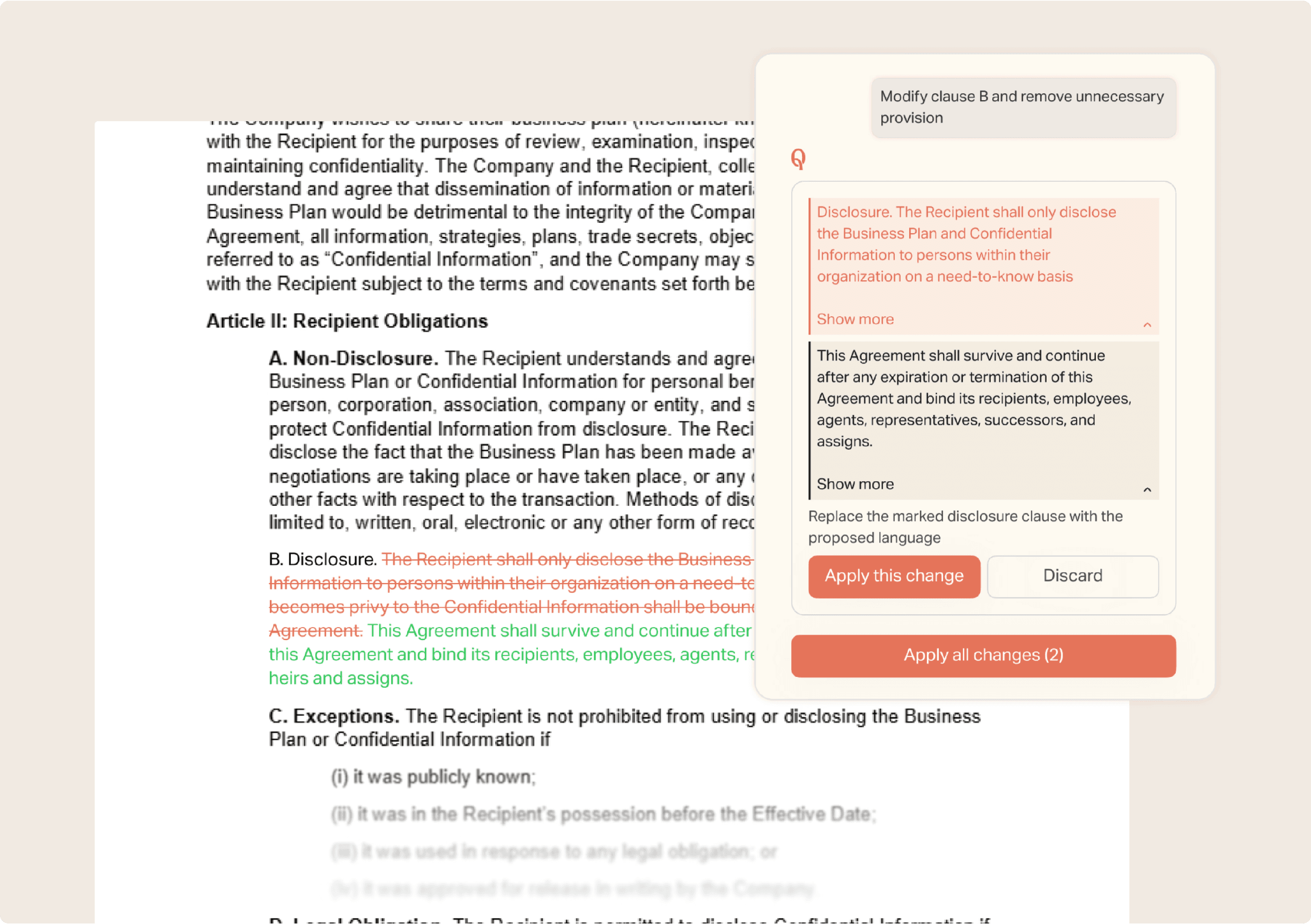 Native Word Add-in Editing Mockup