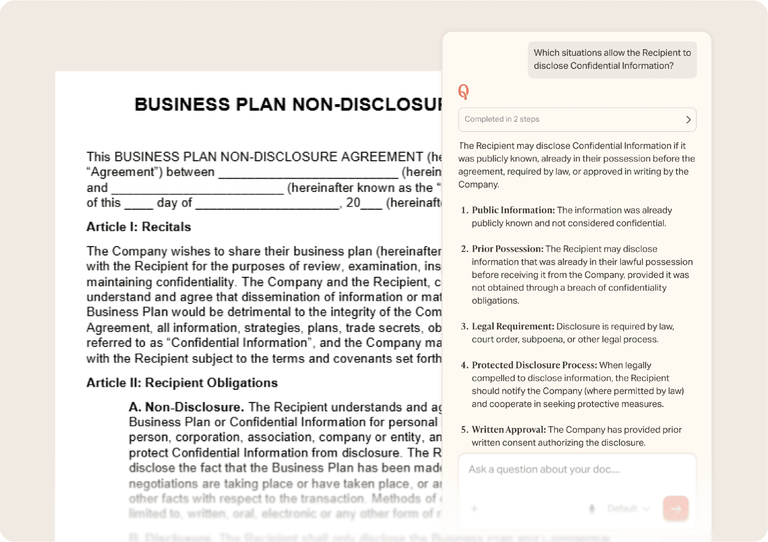 Word Add-in Search and Precedent Mockup